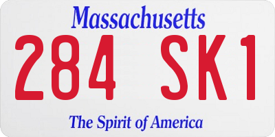 MA license plate 284SK1