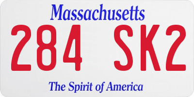 MA license plate 284SK2