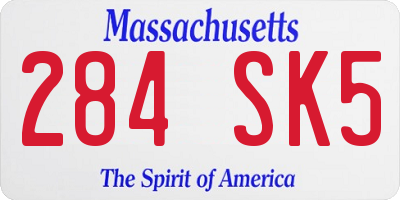 MA license plate 284SK5