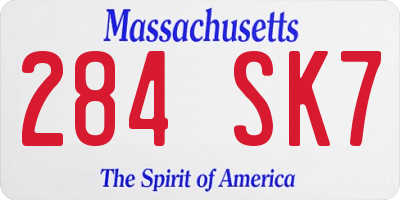 MA license plate 284SK7