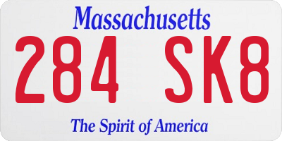 MA license plate 284SK8
