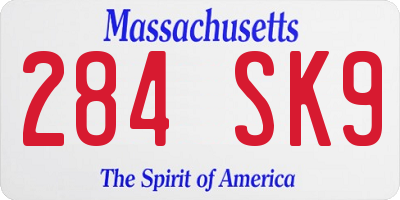 MA license plate 284SK9