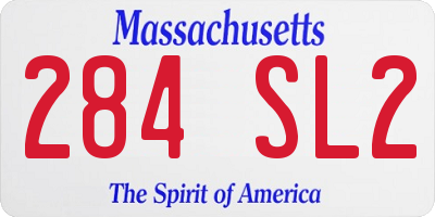 MA license plate 284SL2