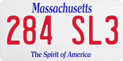 MA license plate 284SL3