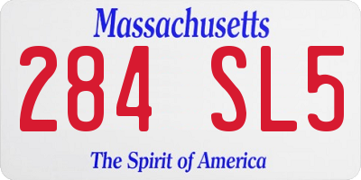 MA license plate 284SL5