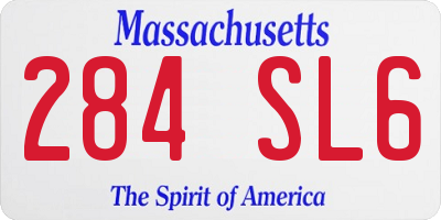 MA license plate 284SL6