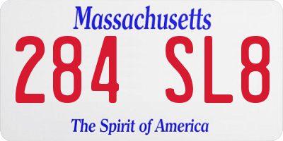 MA license plate 284SL8