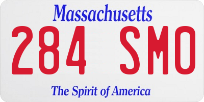 MA license plate 284SM0