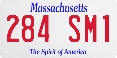 MA license plate 284SM1
