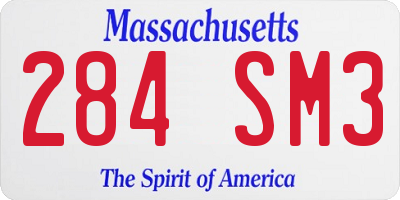 MA license plate 284SM3