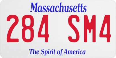 MA license plate 284SM4
