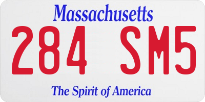 MA license plate 284SM5