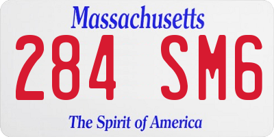 MA license plate 284SM6