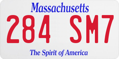 MA license plate 284SM7