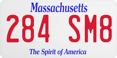 MA license plate 284SM8