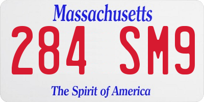 MA license plate 284SM9