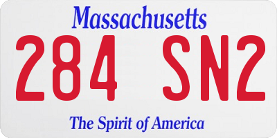 MA license plate 284SN2
