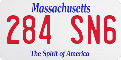 MA license plate 284SN6