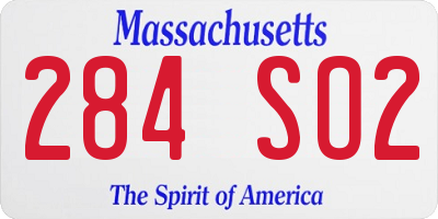 MA license plate 284SO2