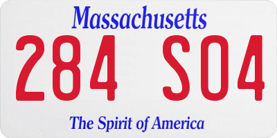 MA license plate 284SO4