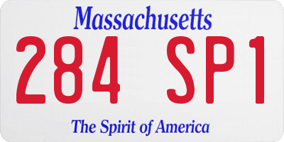 MA license plate 284SP1