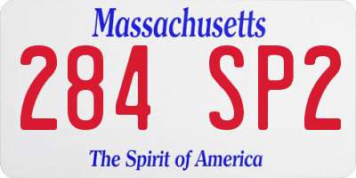 MA license plate 284SP2