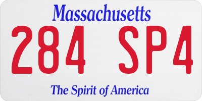 MA license plate 284SP4