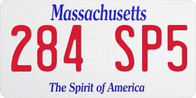 MA license plate 284SP5
