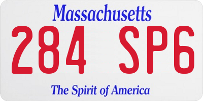 MA license plate 284SP6