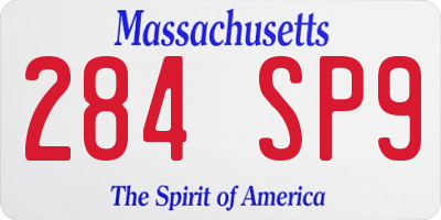 MA license plate 284SP9