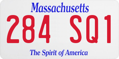 MA license plate 284SQ1