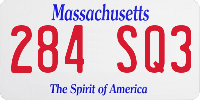 MA license plate 284SQ3