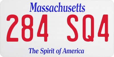 MA license plate 284SQ4