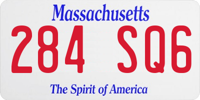 MA license plate 284SQ6