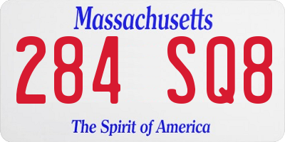 MA license plate 284SQ8