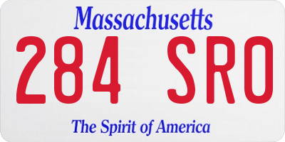 MA license plate 284SR0