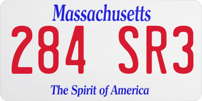 MA license plate 284SR3