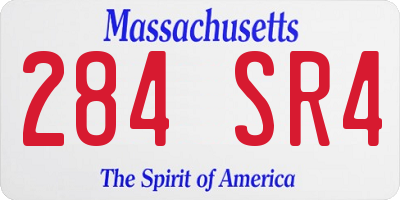 MA license plate 284SR4
