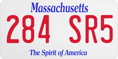 MA license plate 284SR5