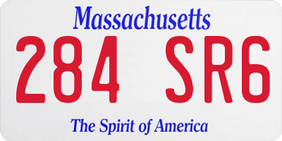 MA license plate 284SR6