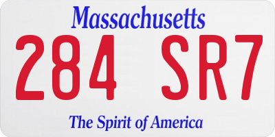 MA license plate 284SR7
