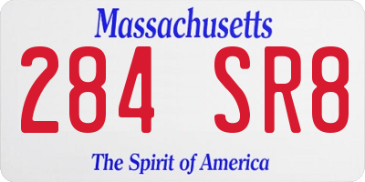 MA license plate 284SR8