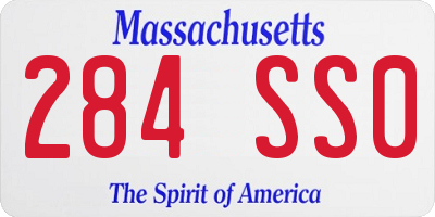 MA license plate 284SS0