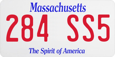 MA license plate 284SS5
