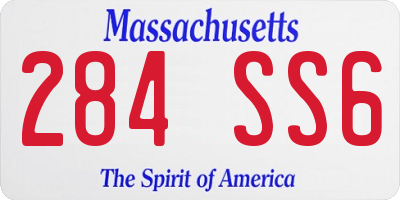 MA license plate 284SS6