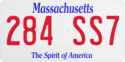 MA license plate 284SS7