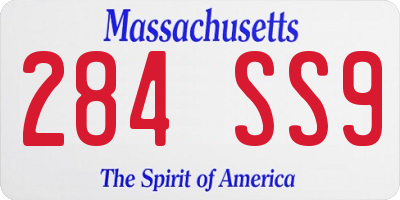 MA license plate 284SS9