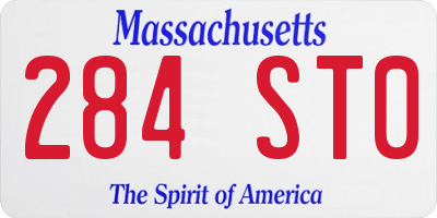 MA license plate 284ST0