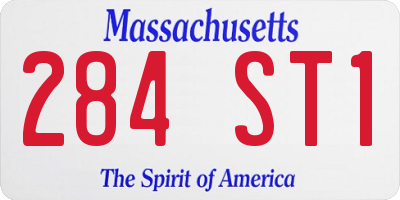 MA license plate 284ST1