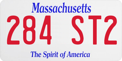 MA license plate 284ST2